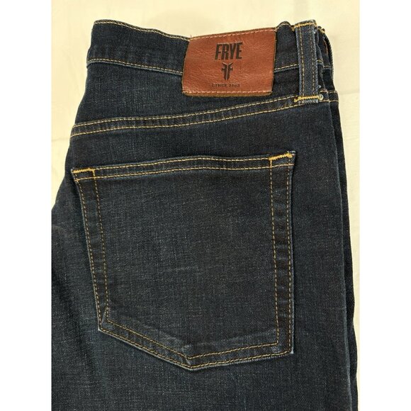 Frye Dark Wash Jeans Men’s 34x32 Tapered Cotton Lycra Stretch Denim - Picture 5 of 14